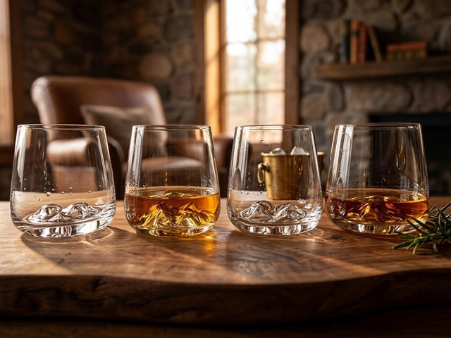 4 Trinkgläser Bergdesign 400 ml Wassergläser Cocktailgläser Whiskeygläser