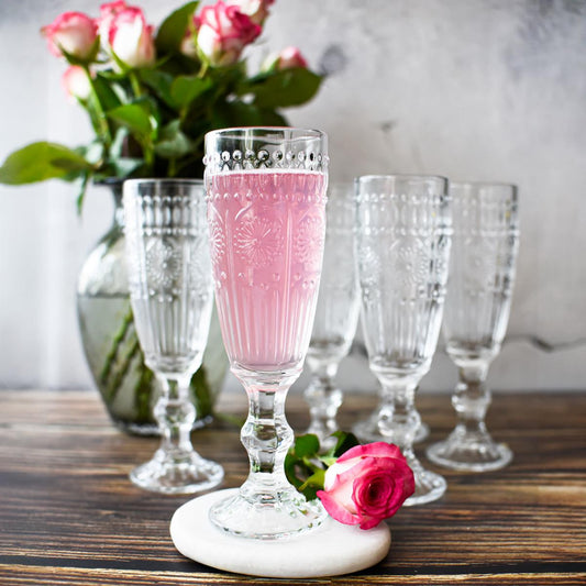 6 Sektgläser 160ml auf Fuß Sonne Sektkelche Champagner Prosecco Sektglas Proseccoglas