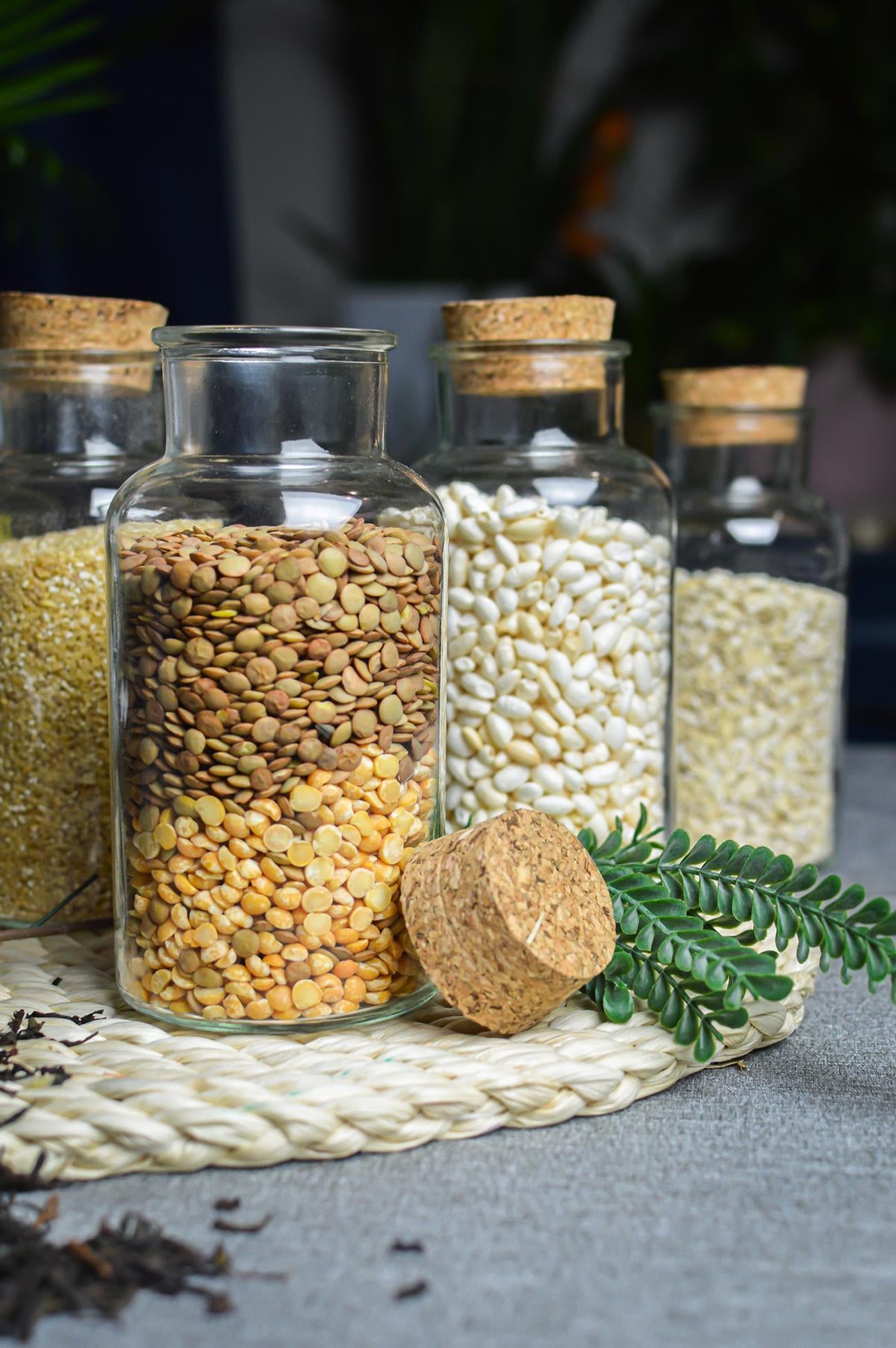 6 spice jars 600ml with cork closure storage jar spice jars glass jar storage jars