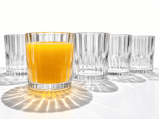 6er Set Trinkgläser 280ml Wassergläser Geriffelt Saftgläser Cocktailgläser