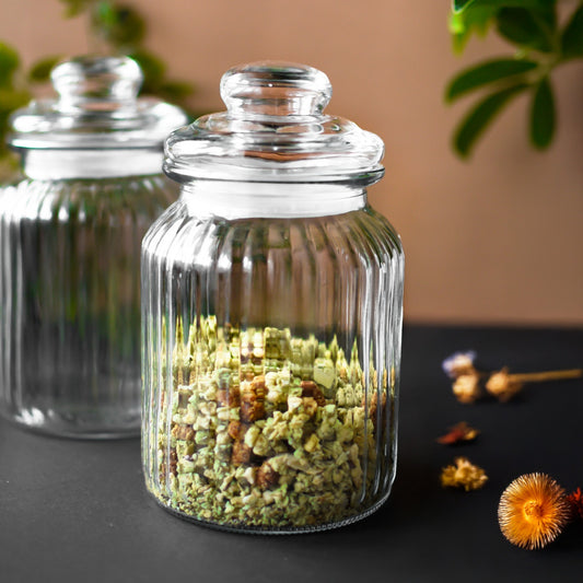 2 Vorratsgläser 1,1L mit Deckel Bonbonglas Vorratsgefäß Glasbehälter Aufbewahrungsglas Keksdose Vorratsgläser