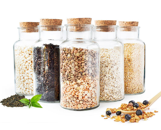 6 spice jars 600ml with cork closure storage jar spice jars glass jar storage jars