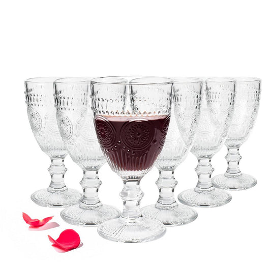 6 Weingläser 310ml auf Fuß Sonne Weißweingläser Rotweingläser Trinkgläser