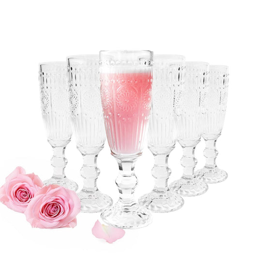 6 Sektgläser 160ml auf Fuß Sonne Sektkelche Champagner Prosecco Sektglas Proseccoglas