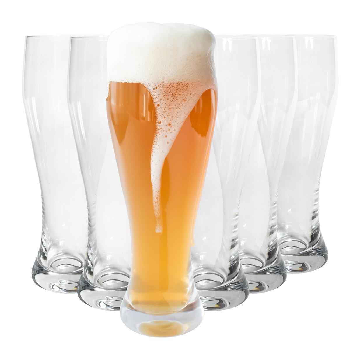 6 Weizengläser 0,5L (max. 580ml) Biergläser Bierglas Weissbiern Weissb