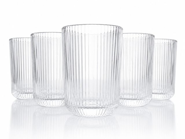 6er Set Trinkgläser mit Relief 270 ml Wassergläser Saftgläser Cocktailgläser