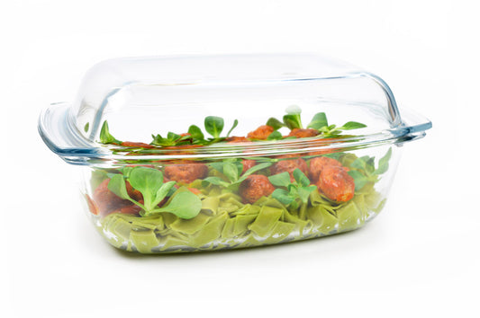 Glas Bräter 5,8 L mit Deckel Auflaufform Glaskochgeschirr Glasbräter Made in EU