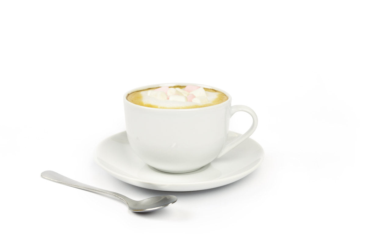 6 Cappuccino Tassen 210ml mit Unterteller aus Porzellan Kaffeetassen Teetassen