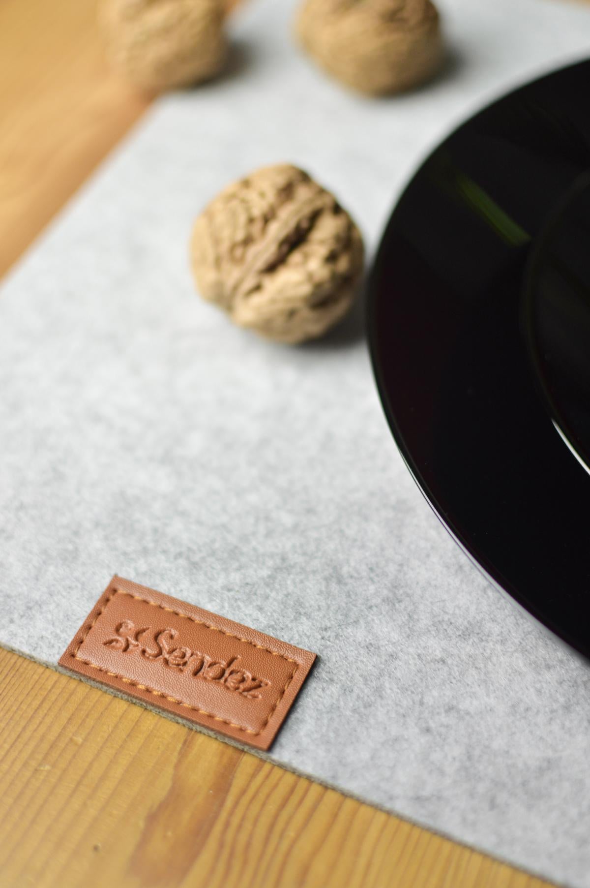 4 dessous de verre de table en feutre 43x23cm set de table set de table set de table dessous de verre gris clair