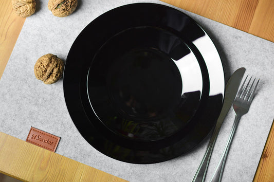 4 Tischuntersetzer aus Filz 43x29cm Platzmatte Tischset Platzset Tischmatte Telleruntersetzer Hellgrau