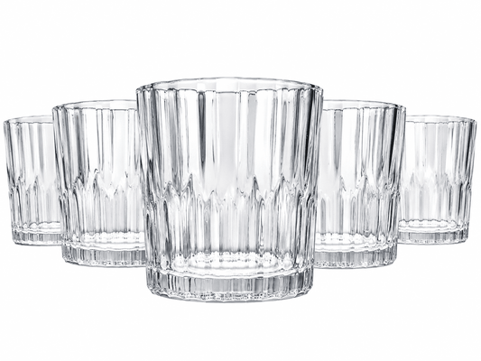 6er Set Trinkgläser 280ml Wassergläser Geriffelt Saftgläser Cocktailgläser