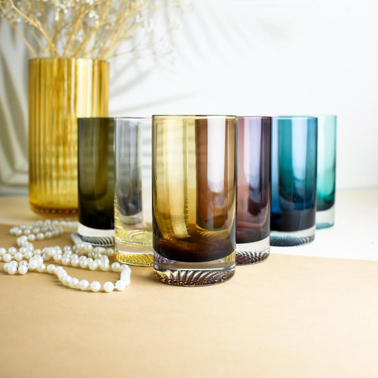 6 Bunte Longdrinkgläser 300ml Wassergläser Saftgläser Cocktailgläser Trinkgläser