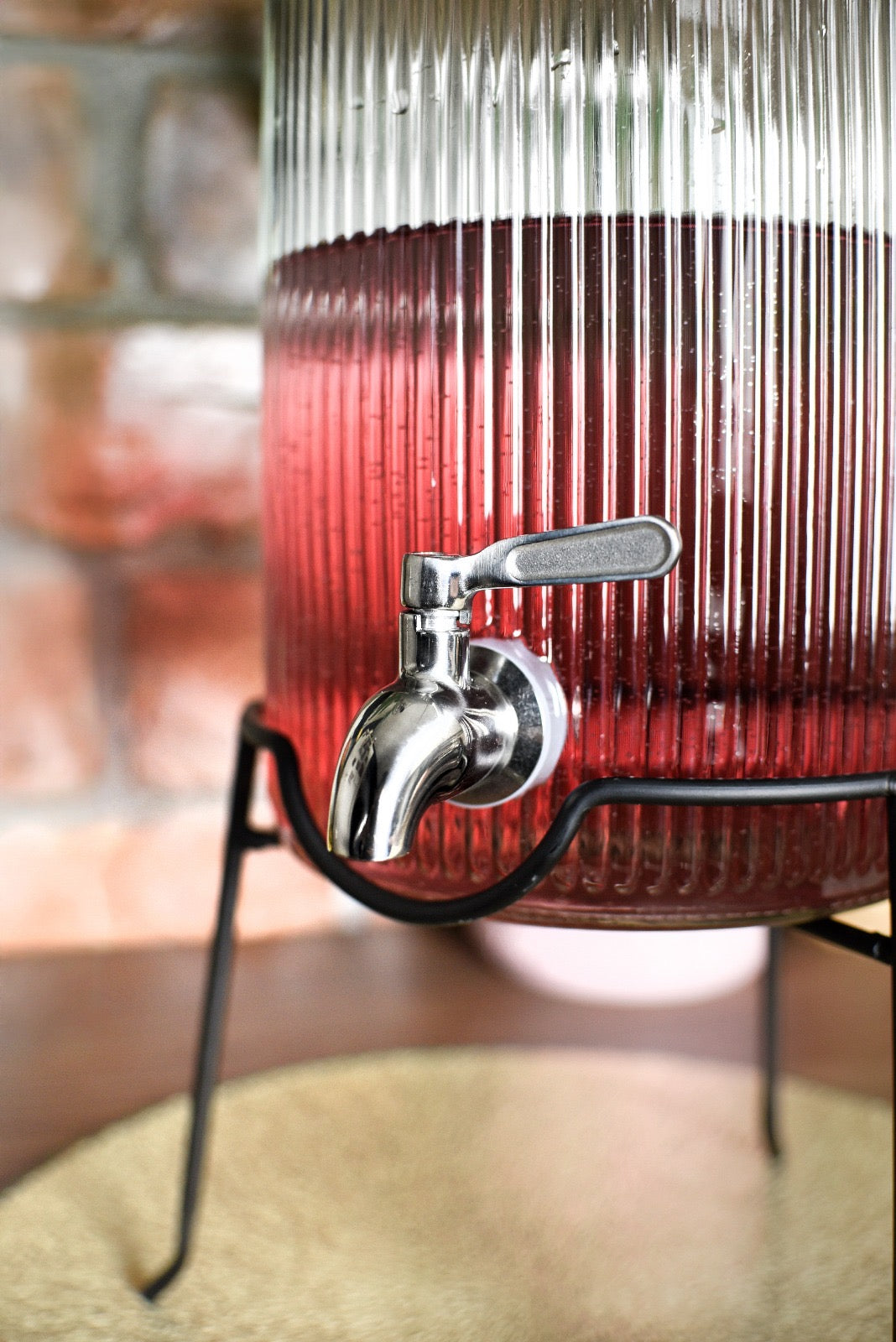 Getränkespender 5 Liter mit Zapfhahn aus Edelstahl Ständer Wasserspender Saftspender Dispenser