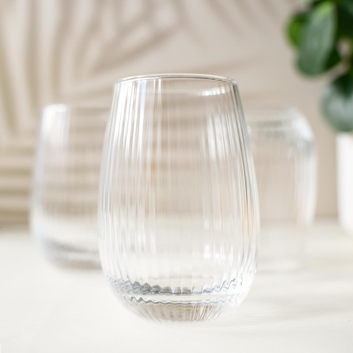 6 Trinkgläser 350ml (max. 400ml) mit geriffelter Oberfläche Cocktailgläser Saftgläser
