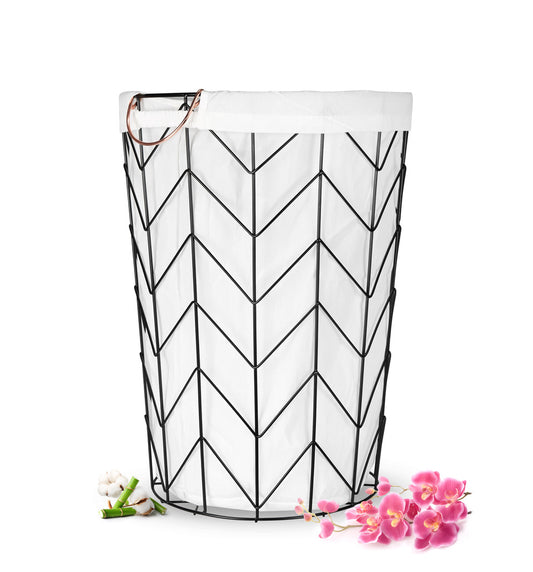 Aufbewahrungskorb aus Metall 40L Wäschekorb Wäschetonne Wäschesortierer Sammler Wäschesammler