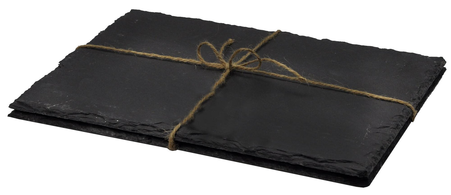 Sendez® Slate Plates Set 30x20cm Serving Plate Cheese Plates Coaster Cheese Plate 2-12 Pieces