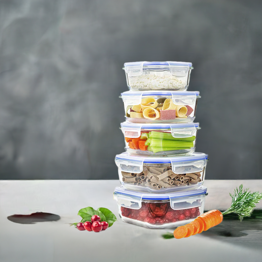 10tlg. Frischhaltedosen Glas Lunchbox Vorratsdosen Brotdose luftdicht -40 bis 25