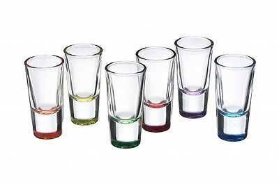 6 bunte Schnapsgläser/ Shotgläser/ Tequilagläser/ Wodkagläser/ Stamper