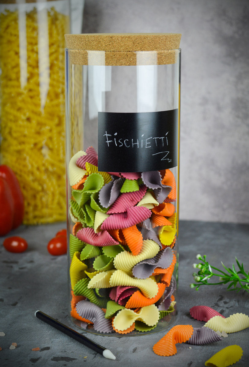 Large storage jar with lid and chalk made of glass glass container storage jar 26cm