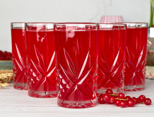 6 Longdrinkgläser 300ml mit Relief Wassergläser Saftgläser Trinkgläser Cocktailgläser