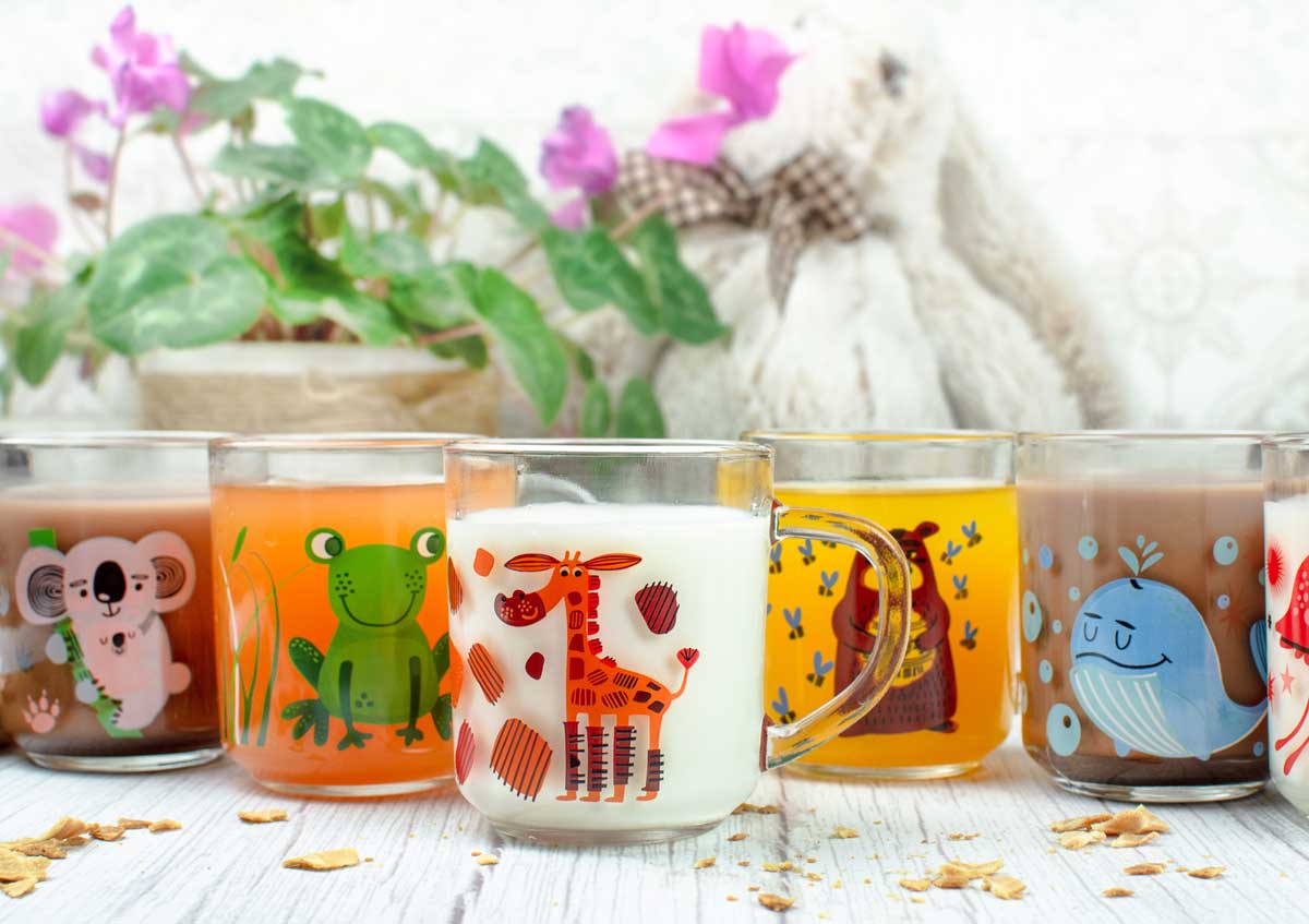 Sendez 6 Tier-Motiv Becher Tassen 230ml Teegläser Kindergläser Trinkgläser Saftgläser
