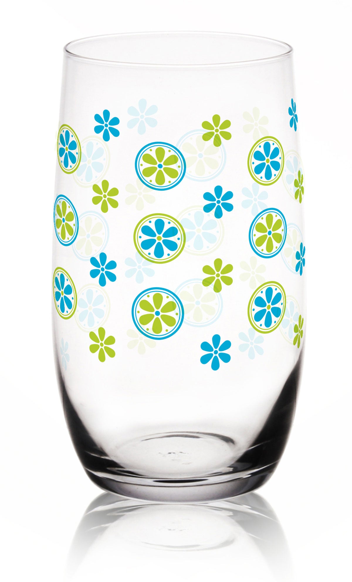 6 verres à long drink 320ml avec motif floral