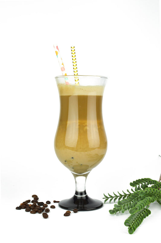 6 Stück Cocktailgläser 480ml mit schwarz handbemaltem Fuß Longdrink Trinkglas