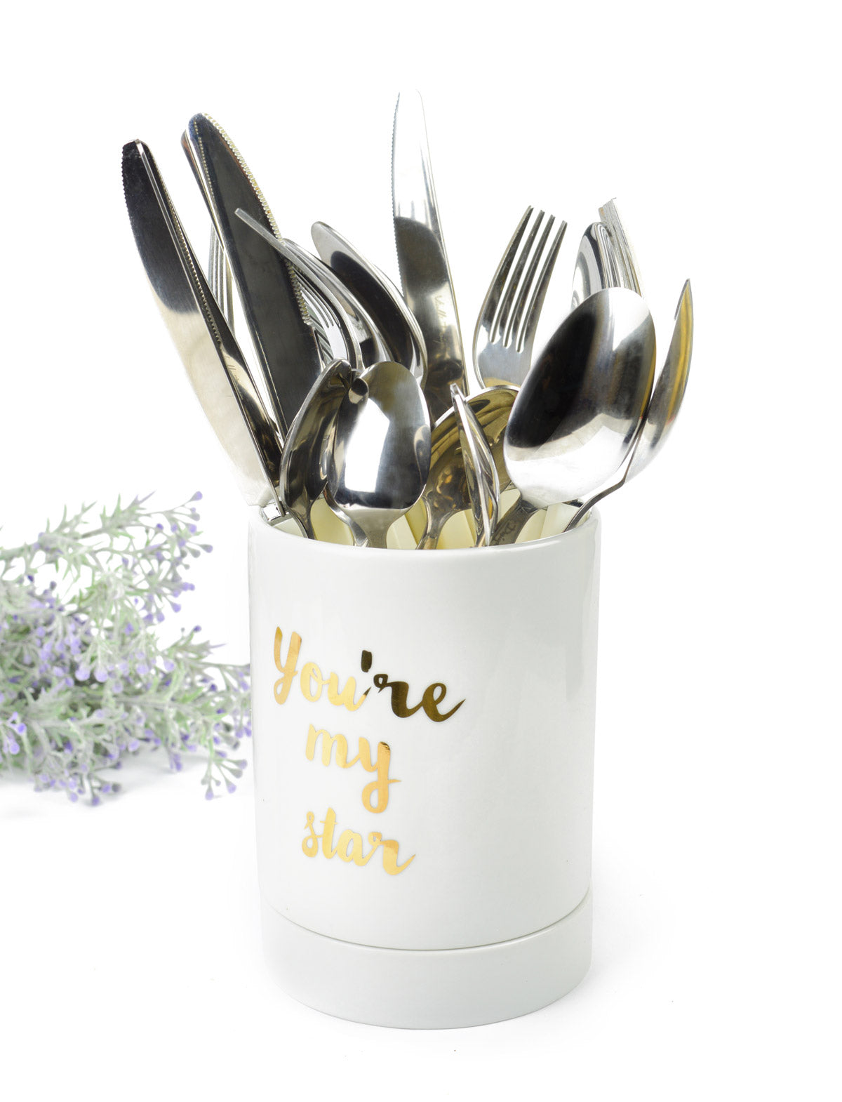 Cutlery holder with drainer made of porcelain cutlery basket cutlery container cutlery drainer cutlery stand drainer