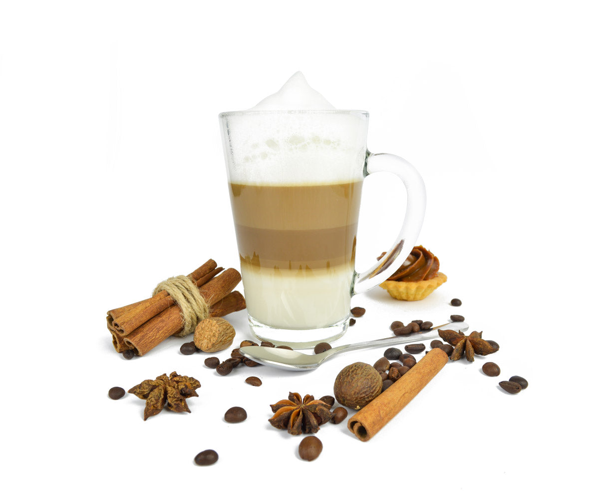 6 Latte Macchiato Gläser 300ml mit Henkel und 6 Löffeln, Tee-/ Kaffeegläser