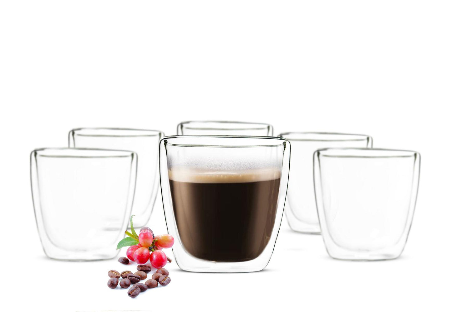 6x90ml Doppelwandige Espresso Gläser Kaffeegläser Thermogläser Espressotasse