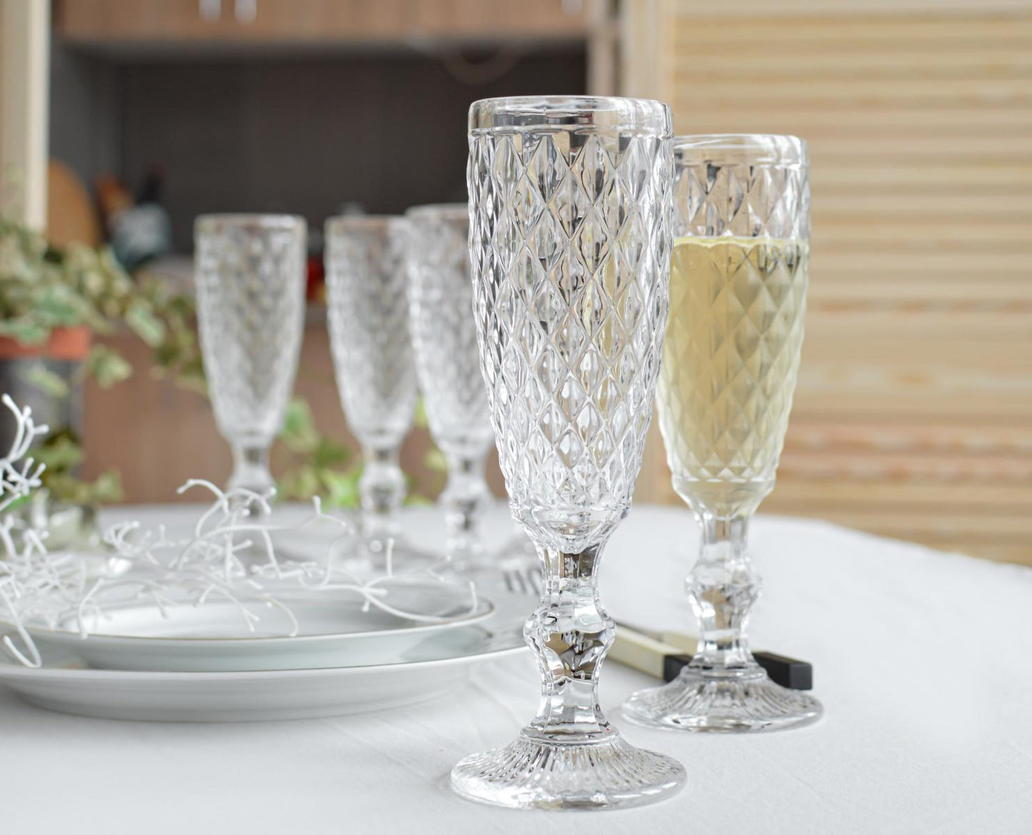 6 Sektgläser 150ml auf Fuß Sektkelche Champagner Prosecco Sektglas Proseccoglas