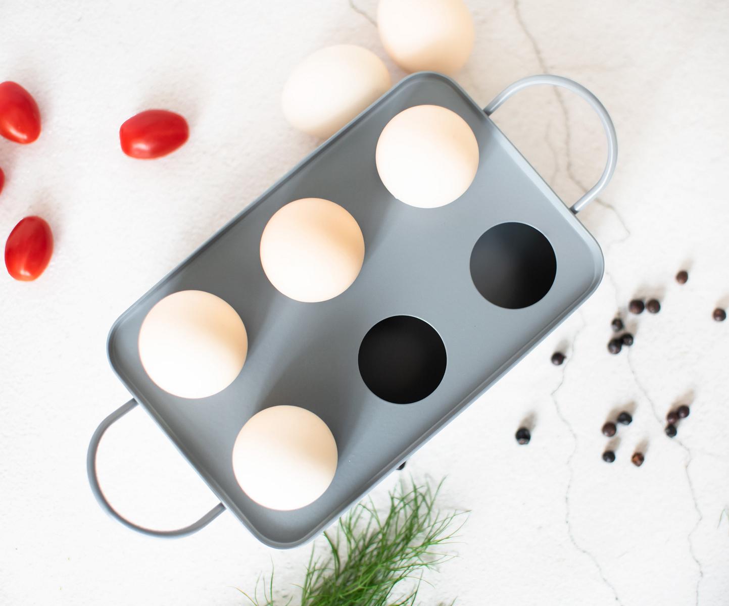 Lot de 6 coquetiers en métal, support à oeufs, coquetiers, assiettes à oeufs, contenants à oeufs