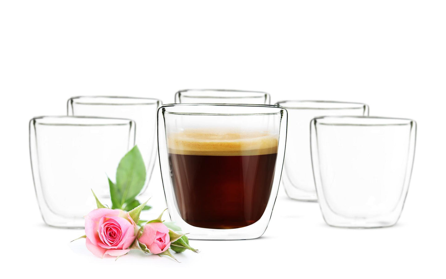 6x90ml Doppelwandige Espresso Gläser Kaffeegläser Thermogläser Espressotasse
