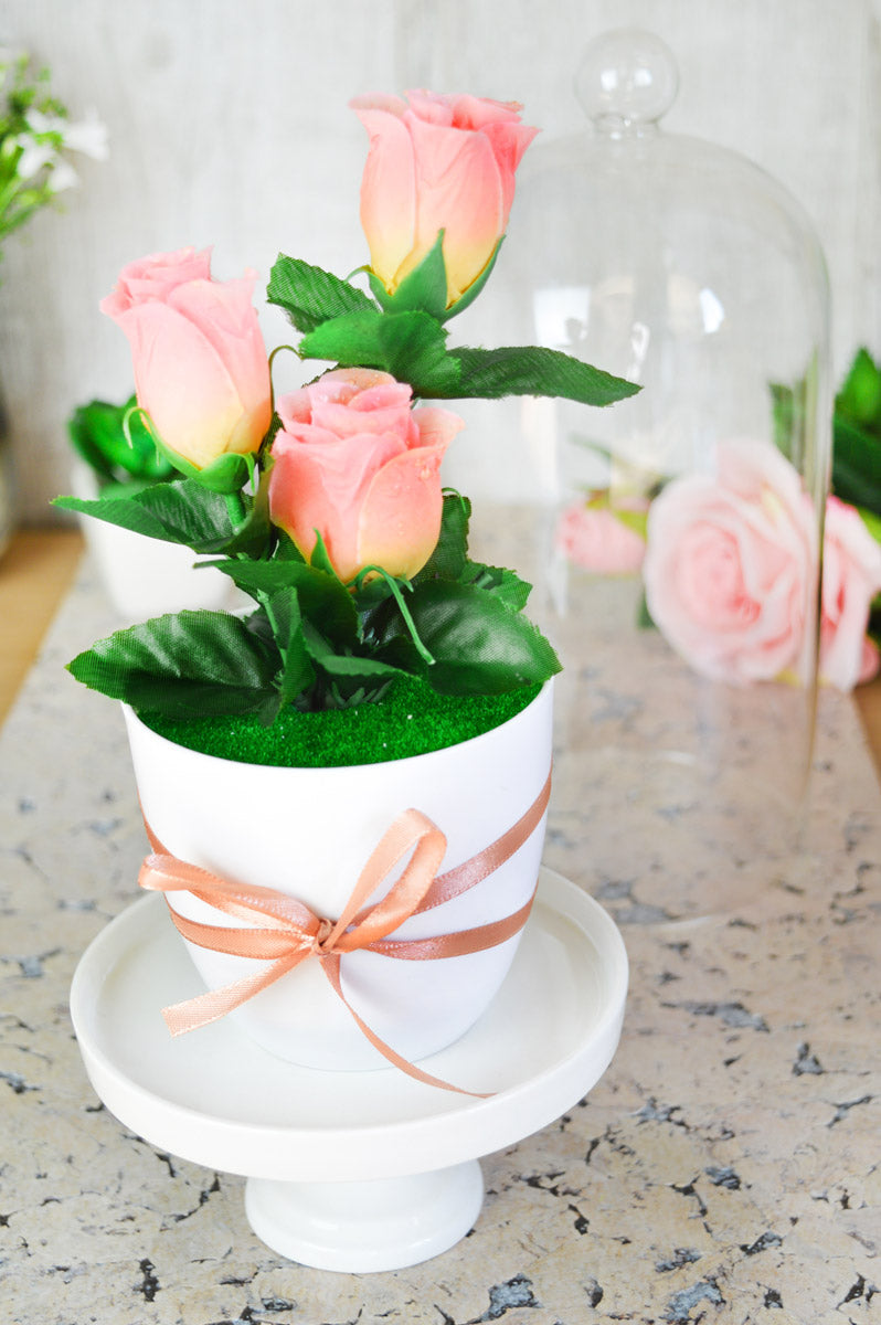 Glass bell with porcelain plate decorative bell glass lintel glass dome glass hood decorative table decoration 30cm