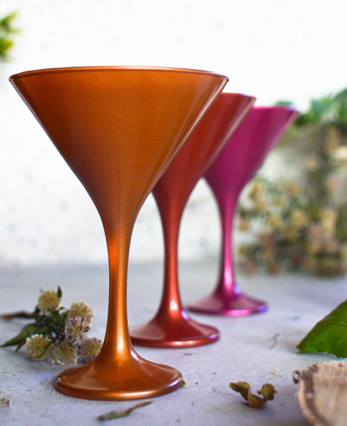 6 bunte Martinigläser Martinischalen Cocktailschale Cocktailgläser Trinkgläser