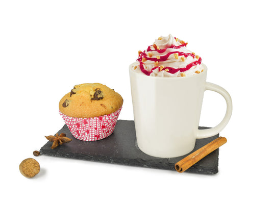 Kaffeetasse auf Schieferplatte Tasse Kaffeebecher Teetasse Teebecher B-WARE