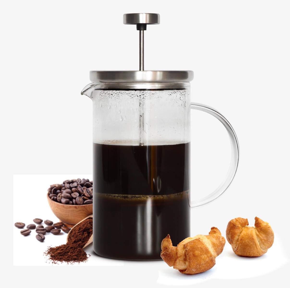 Tee- Kaffeebereiter French Press System aus Edelstahl Kaffeepresse Presskanne