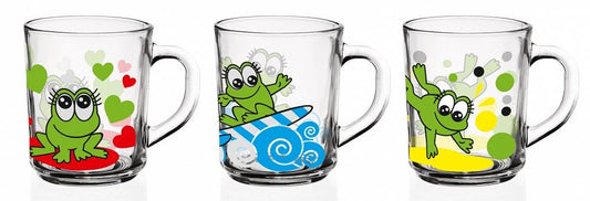 6 Tassen Frosch Frosch-Motiv Becher 220 ml Teegläser Kindergläser Trinkgläser