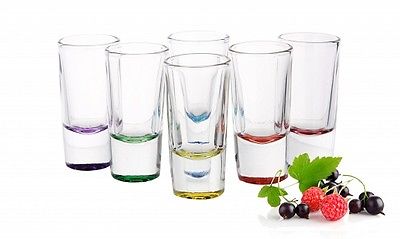 6 bunte Schnapsgläser/ Shotgläser/ Tequilagläser/ Wodkagläser/ Stamper