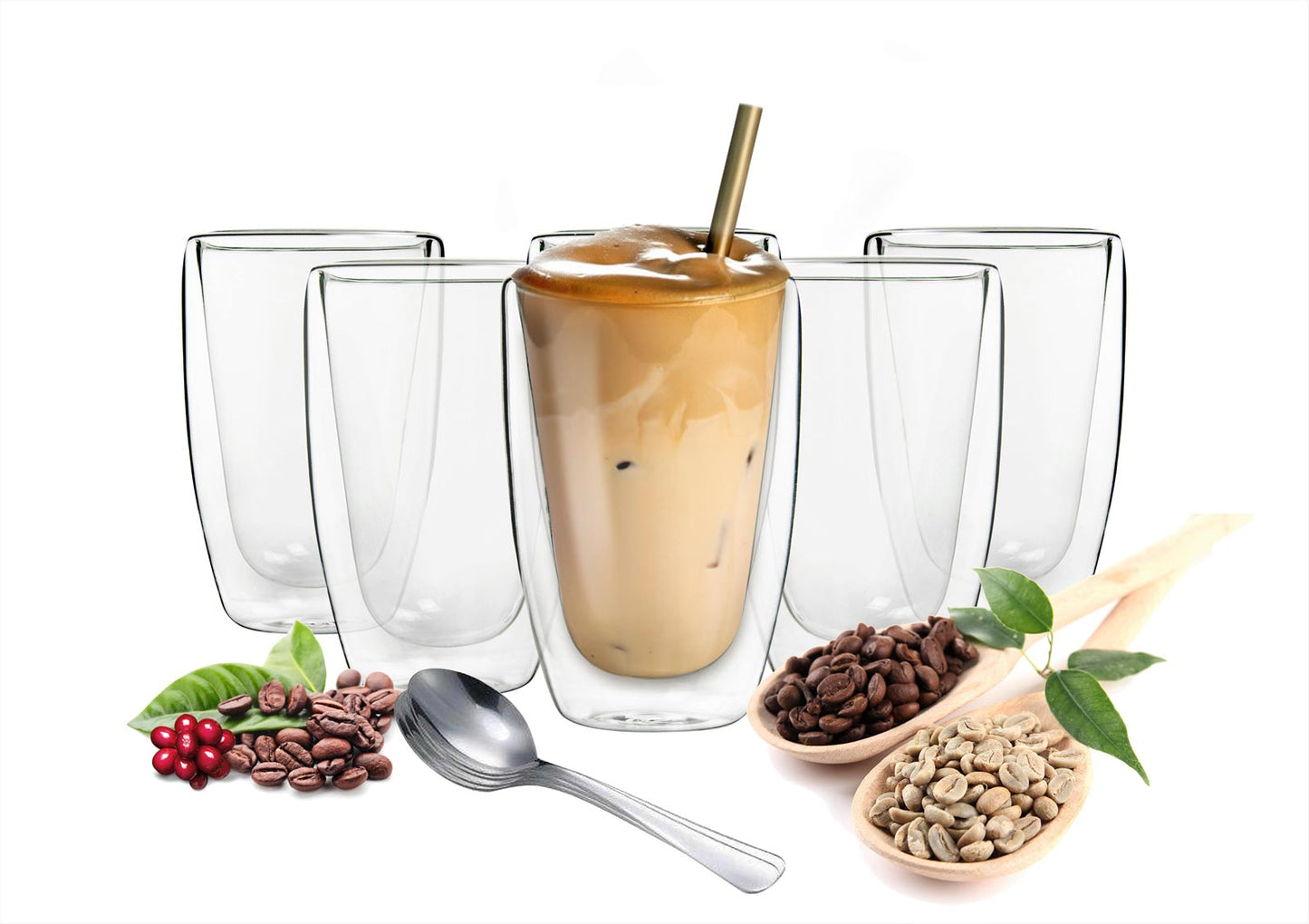6 doppelwandige Cappuccino Gläser 200ml Kaffegläser Teeglas Doppelwandige Gläser