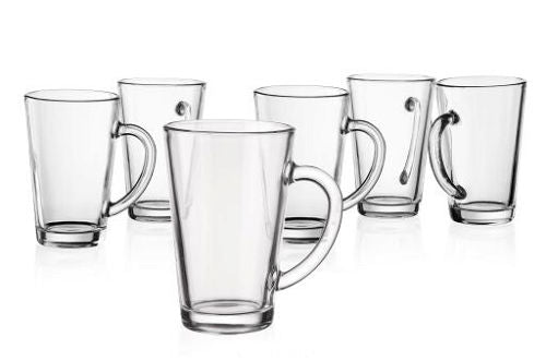 6 Milchkaffee Gläser 300ml Löffeln GRATIS Kaffeegläser Teegläser Latte Macchiato