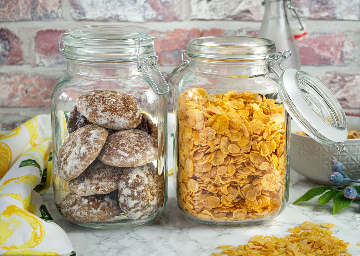 6 preserving jars 2 liters with swing top 10 label pen 6x seal storage jar storage jar