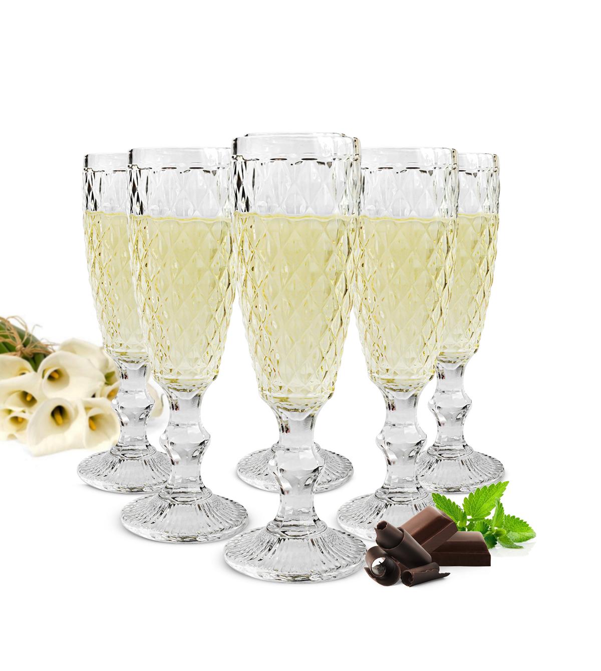 6 Sektgläser 150ml auf Fuß Sektkelche Champagner Prosecco Sektglas Proseccoglas