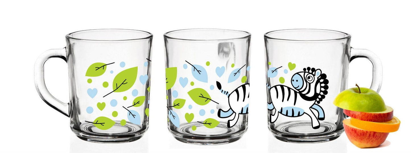 Sendez 6 Tier-Motiv Becher Tassen 230ml Teegläser Kindergläser Trinkgläser Saftgläser