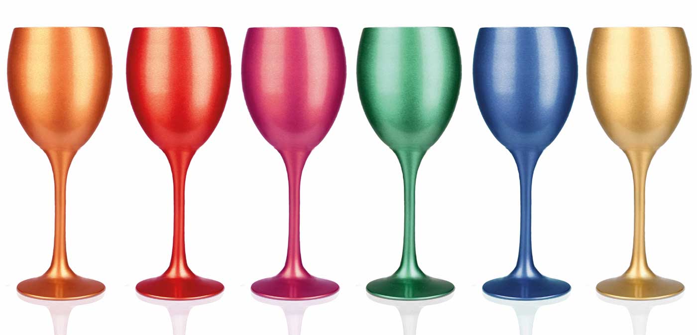 Lot De 6 Verres à Vin Rainbow Color 300 Ml - Verres à Vin Rouge Et Blanc Colorés, Design Moderne Fabriqués En UE