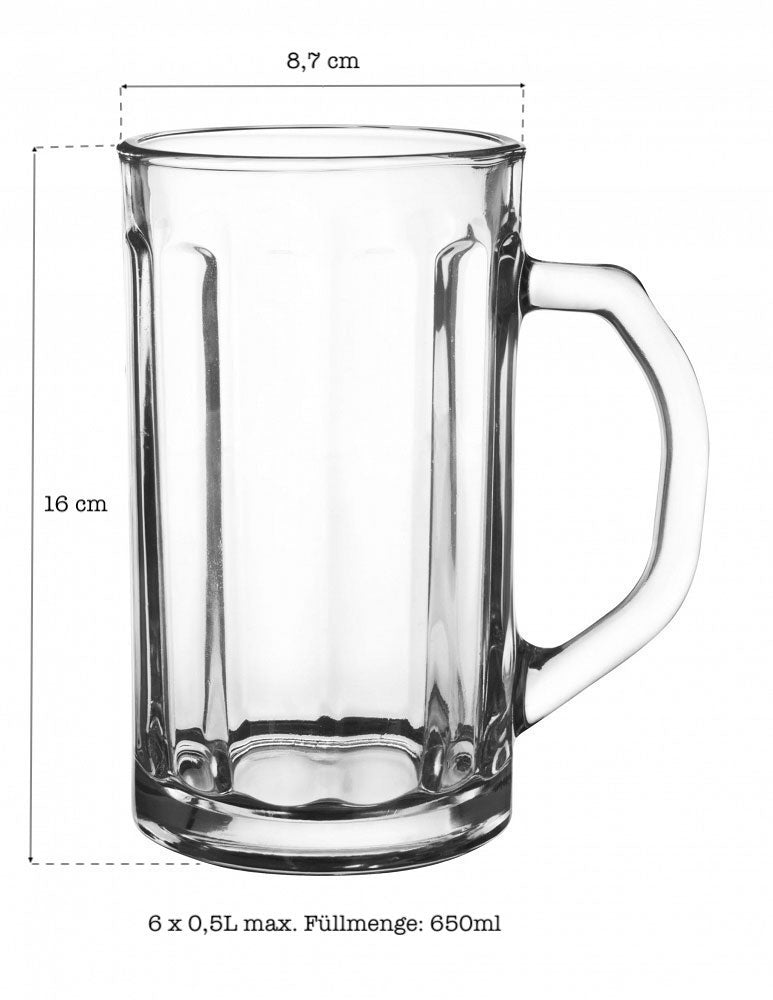 6 Bierseidel 500ml Biergläser Bierkrüge Bierglas Pilsgläser Bierglas Gläser