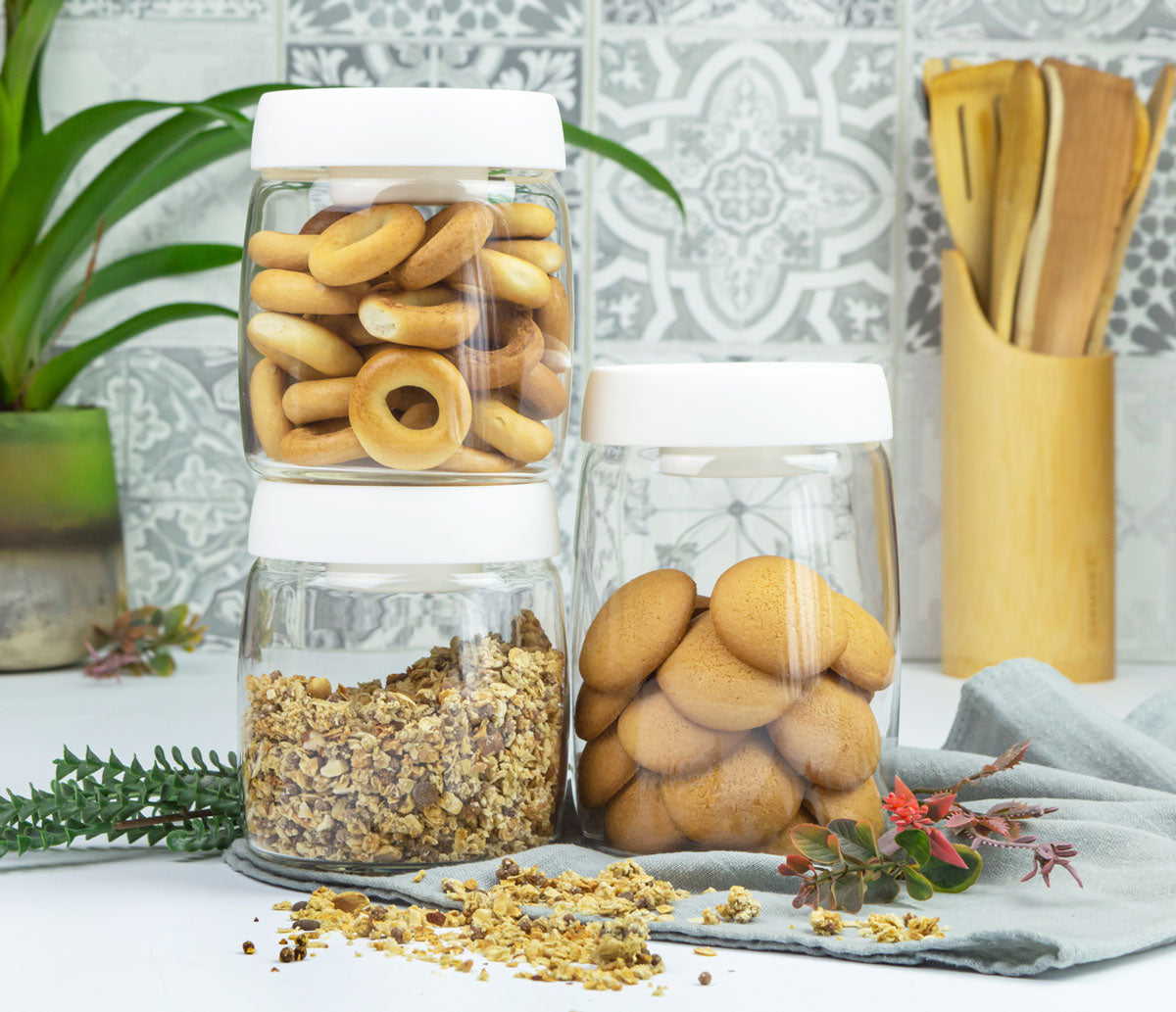 3 vacuum cans with pump glass storage containers storage container storage jar storage jars