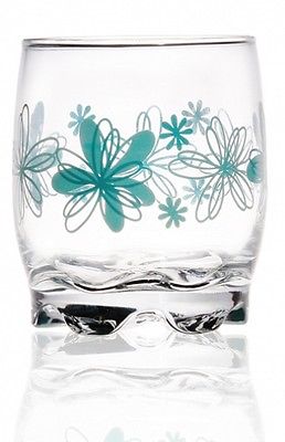 6 verres à boire 250ml fleurs colorées verres à eau verres à jus verres à whisky