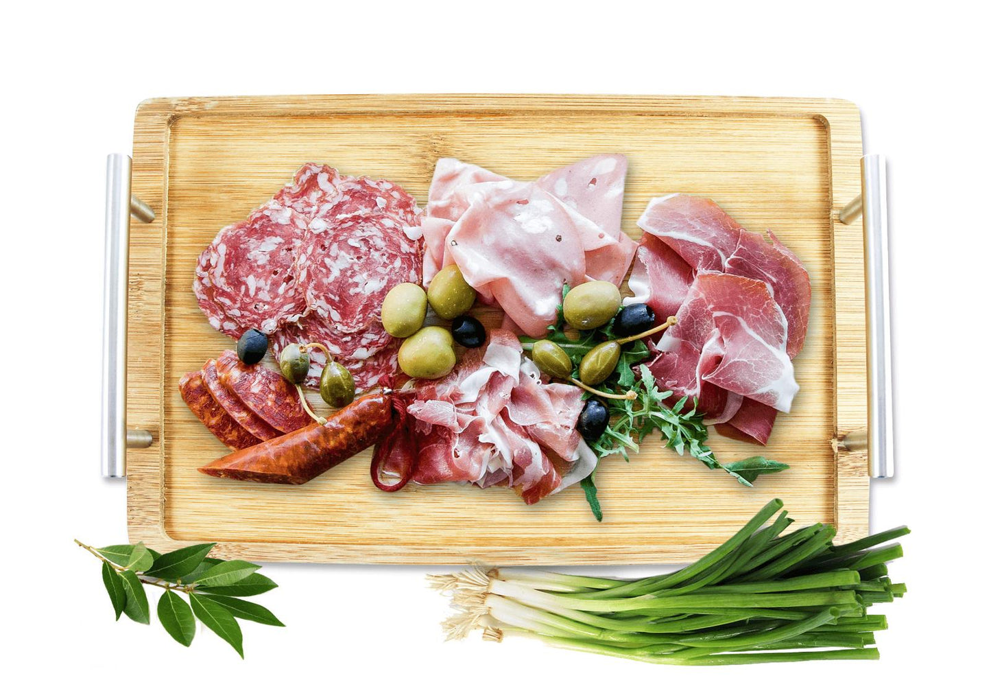 Serving tray with stainless steel handles tray breakfast tray serving plate