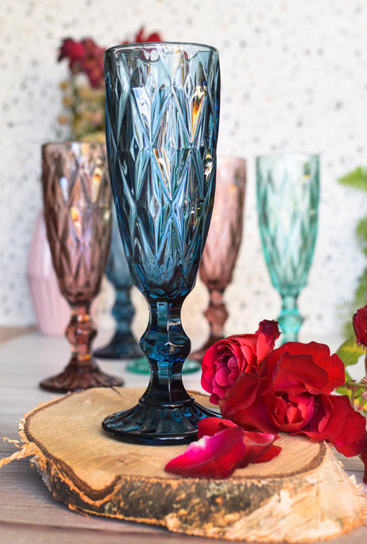 6 bunte Sektgläser 150ml Champagner Sektkelche Sektglas Proseccogläser Prosecco